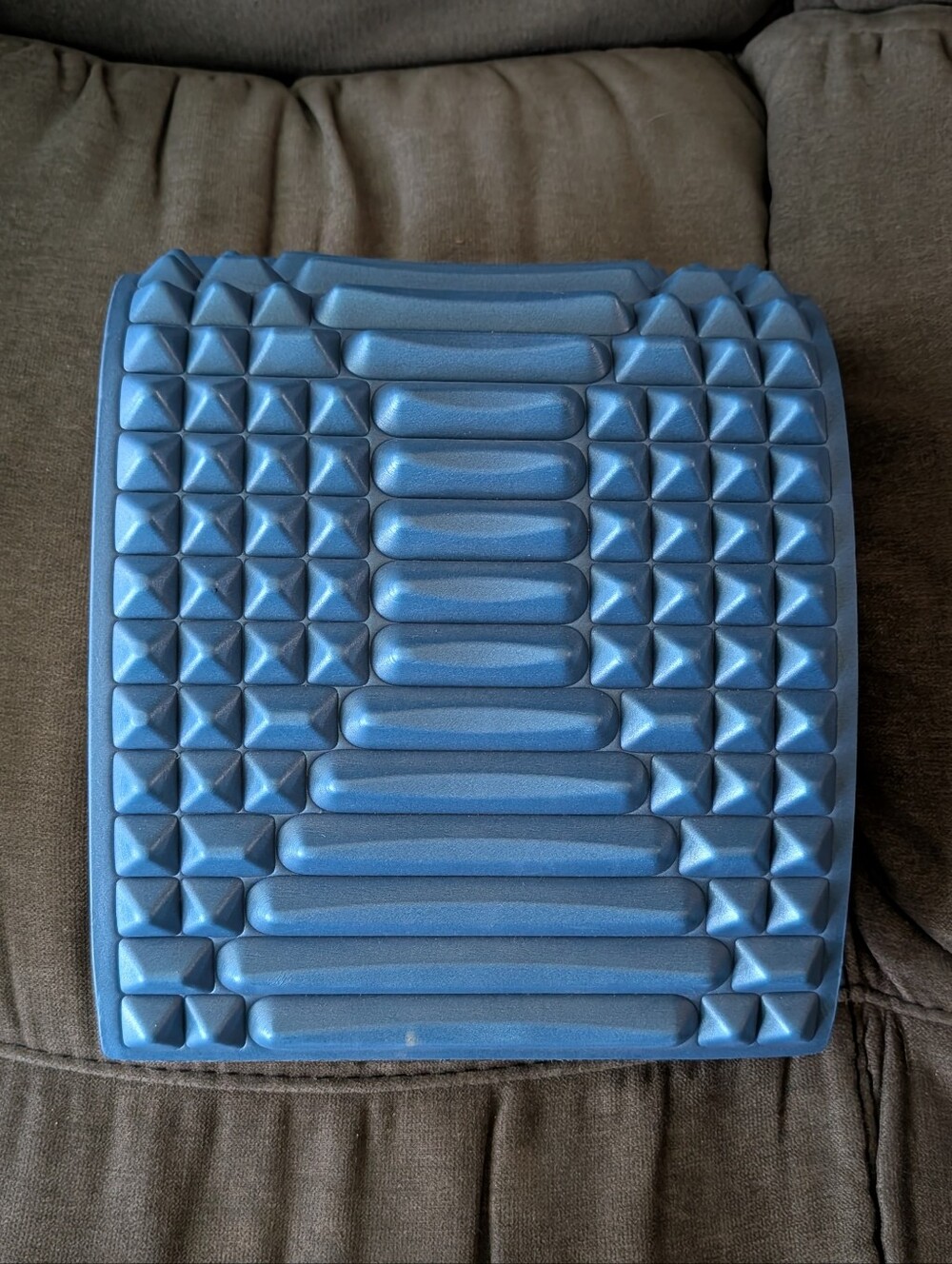 Blue Textured Foam Lumbar Stretcher Supportive Seat Pad